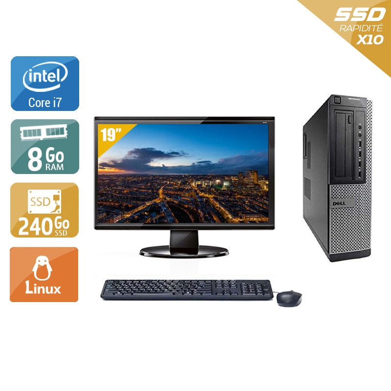 Dell Optiplex 7010 Desktop i7 + Écran - 19'' 8Go RAM 240Go SSD Linux  Bon étatOccasion certifiée reconditionnée Bon état -  reconditionné disponible sur Kiatoo