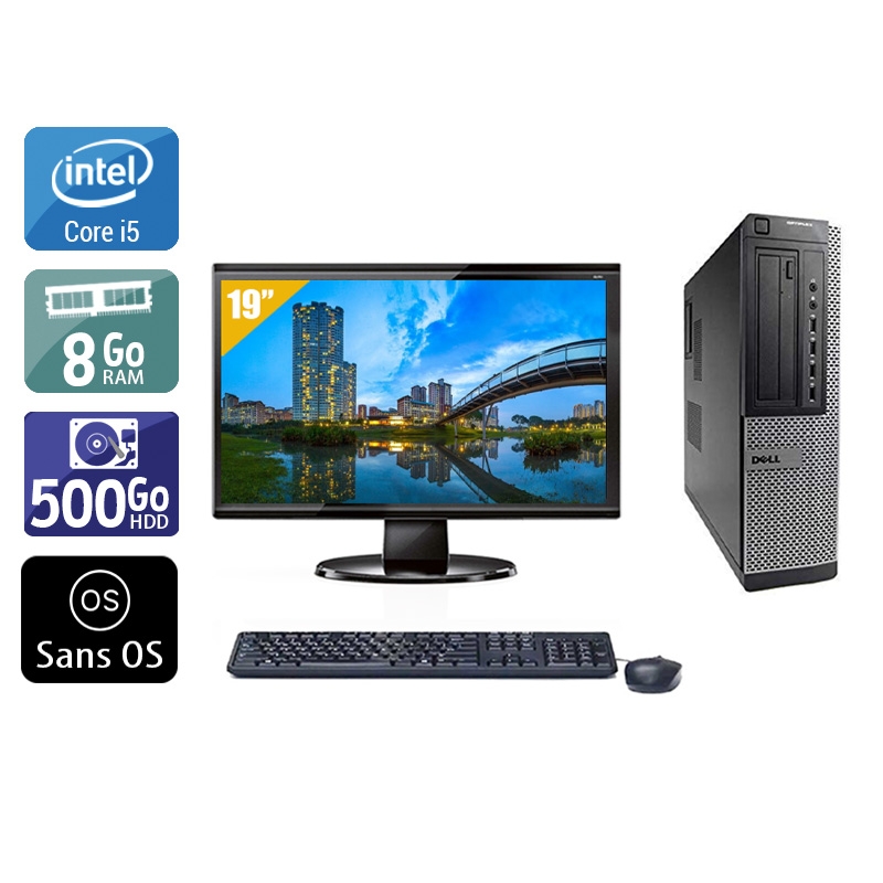 Dell Optiplex 790 Desktop i5 + Écran - 19'' 8Go RAM 500Go HDD Sans OS  Bon étatOccasion certifiée reconditionnée Bon état -  reconditionné disponible sur Kiatoo