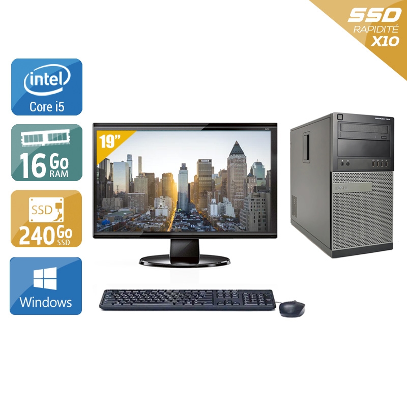 Dell Optiplex 7020 Tower i5 + Écran - 19'' 16Go RAM 240Go SSD Windows 10  Bon étatOccasion certifiée reconditionnée Bon état -  reconditionné disponible sur Kiatoo
