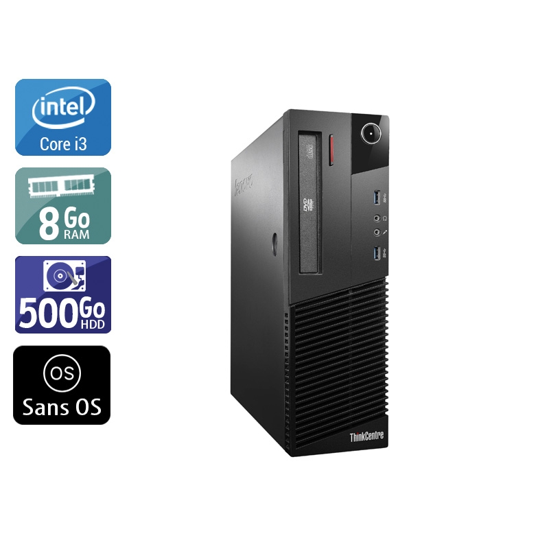 Lenovo ThinkCentre M93 SFF i3 - 8Go RAM 500Go HDD Sans OS  Très bon étatOccasion certifiée reconditionnée Bon état -  reconditionné disponible sur Kiatoo