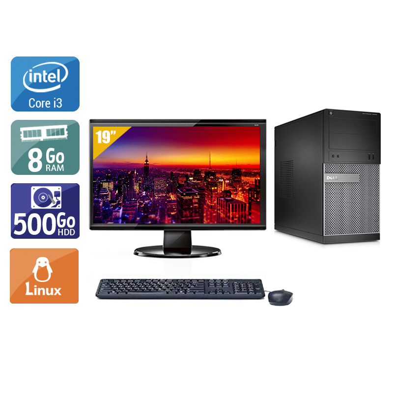 Dell Optiplex 3020 Tower i3 + Écran - 19'' 8Go RAM 500Go HDD Linux  Bon étatOccasion certifiée reconditionnée Bon état -  reconditionné disponible sur Kiatoo