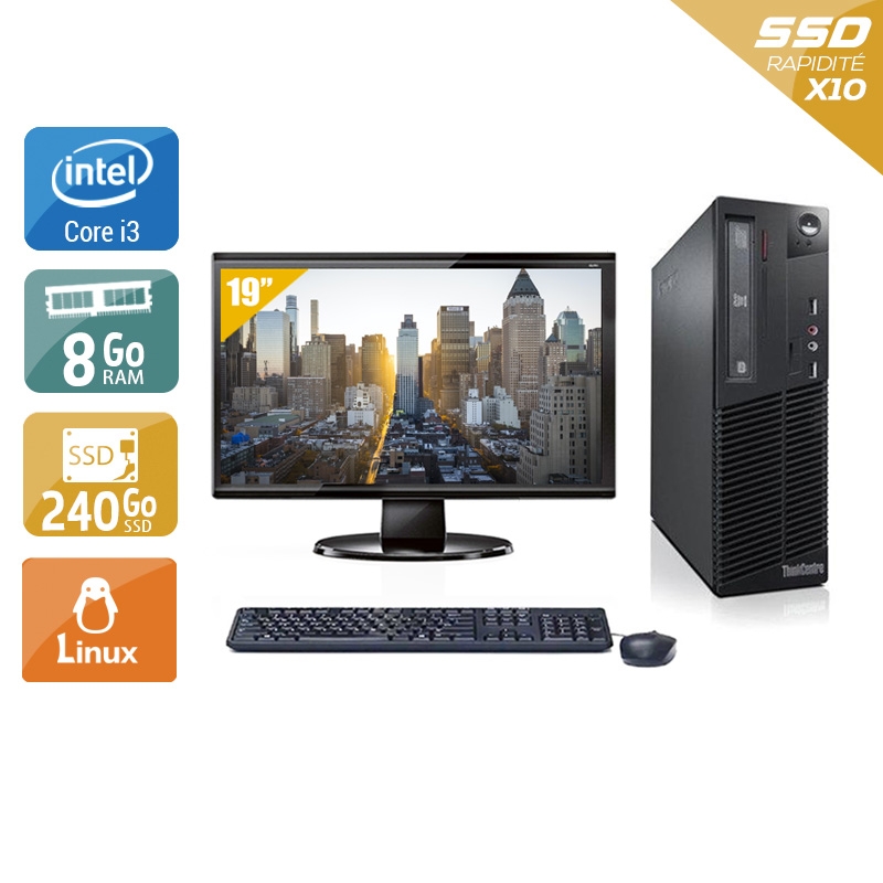 Acheter Lenovo ThinkCentre M82 SFF i3 + Écran - 19'' 8Go RAM 240Go SSD Linux Bon étatOccasion certifiée reconditionnée Bon état - 224,17 € Lenovo ThinkCentre M82 SFF i3 + Écran - 19'' 8Go RAM 240Go SSD Linux Bon étatOccasion certifiée reconditionnée Bon état - reconditionné disponible sur Kiatoo
