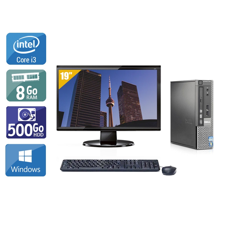 Dell Optiplex 7010 USDT i3 + Écran - 19'' 8Go RAM 500Go HDD Windows 10  Bon étatOccasion certifiée reconditionnée Bon état -  reconditionné disponible sur Kiatoo