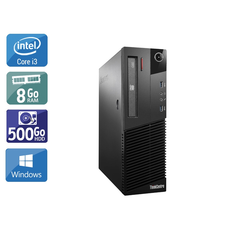 Lenovo ThinkCentre M93 SFF i3 - 8Go RAM 500Go HDD Windows 10  État correctOccasion certifiée reconditionnée Bon état -  reconditionné disponible sur Kiatoo