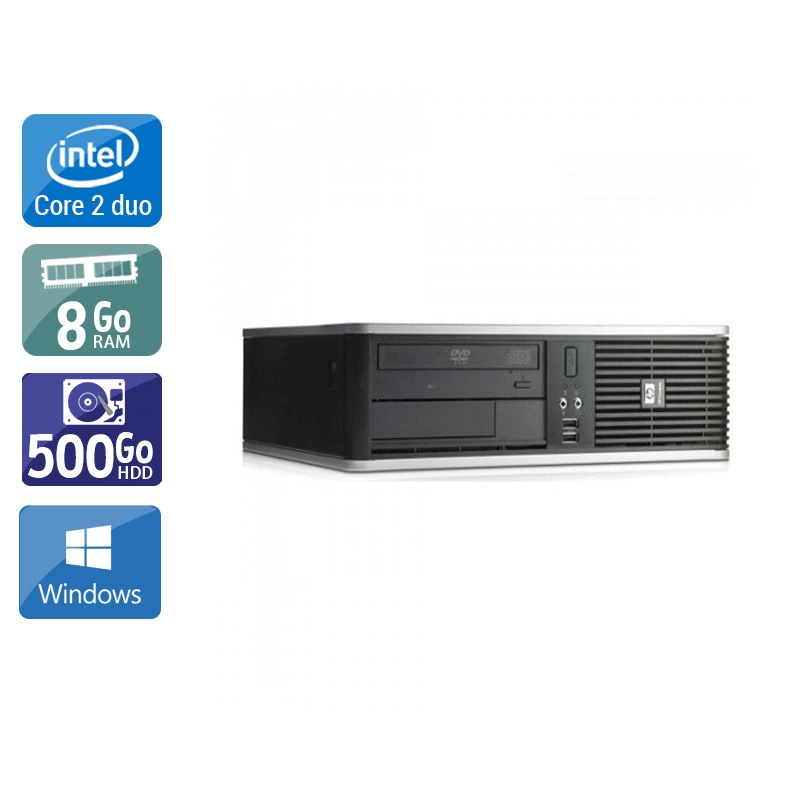 HP Compaq dc7900 SFF Core 2 Duo - 8Go RAM 500Go HDD Windows 10  Bon étatOccasion certifiée reconditionnée Bon état -  reconditionné disponible sur Kiatoo