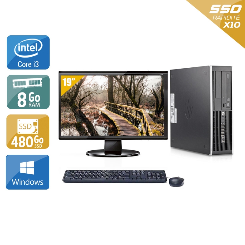 HP Compaq Elite 8200 SFF i3 + Écran - 19'' 8Go RAM 480Go SSD Windows 10  Bon étatOccasion certifiée reconditionnée Bon état -  reconditionné disponible sur Kiatoo