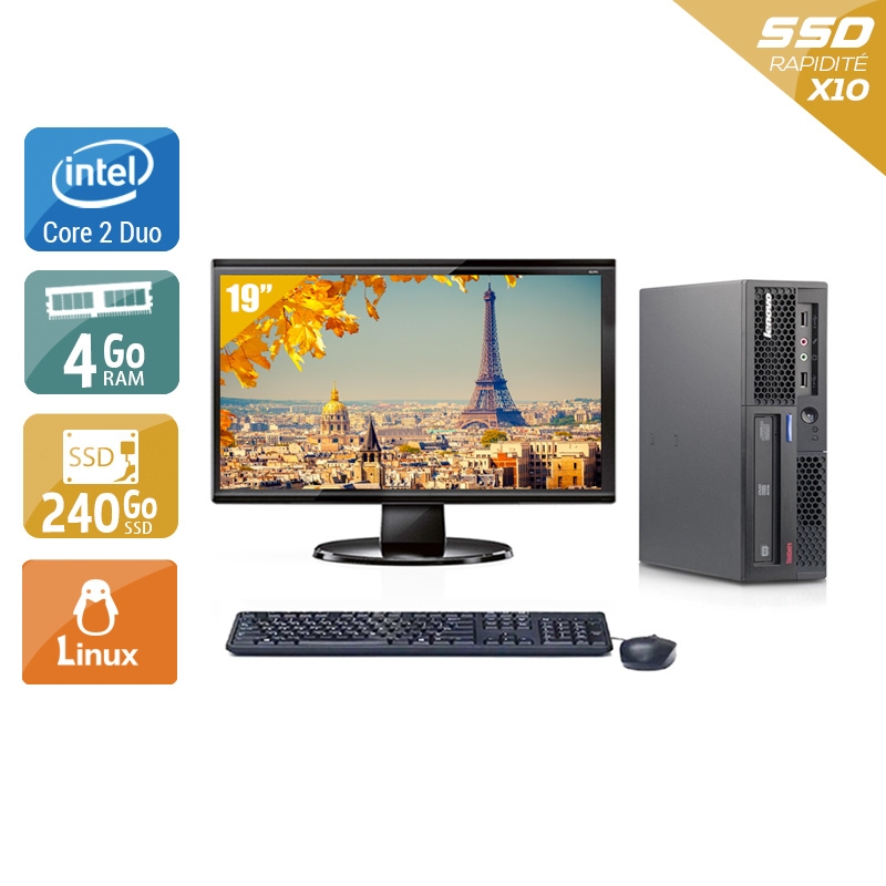 Acheter Lenovo ThinkCentre M58 USFF Core 2 Duo + Écran - 19'' 4Go RAM 240Go SSD Linux Bon étatOccasion certifiée reconditionnée Bon état - 224,17 € Lenovo ThinkCentre M58 USFF Core 2 Duo + Écran - 19'' 4Go RAM 240Go SSD Linux Bon étatOccasion certifiée reconditionnée Bon état - reconditionné disponible sur Kiatoo