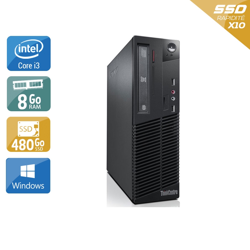 Lenovo ThinkCentre M73 SFF i3 - 8Go RAM 480Go SSD Windows 10  Bon étatOccasion certifiée reconditionnée Bon état -  reconditionné disponible sur Kiatoo