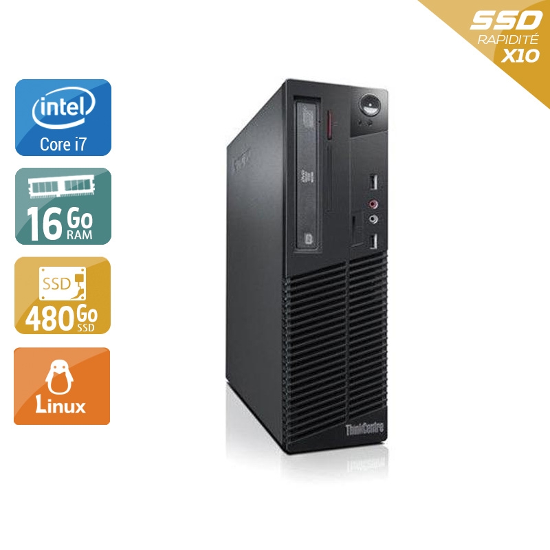 Lenovo ThinkCentre M72E SFF i7 - 16Go RAM 480Go SSD Linux  Bon étatOccasion certifiée reconditionnée Bon état -  reconditionné disponible sur Kiatoo