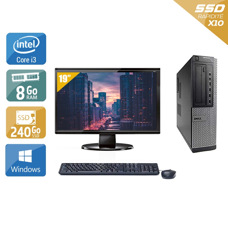 Dell Optiplex 7010 Desktop i3 + Écran - 19'' 8Go RAM 240Go SSD Windows 10  Bon étatOccasion certifiée reconditionnée Bon état -  reconditionné disponible sur Kiatoo