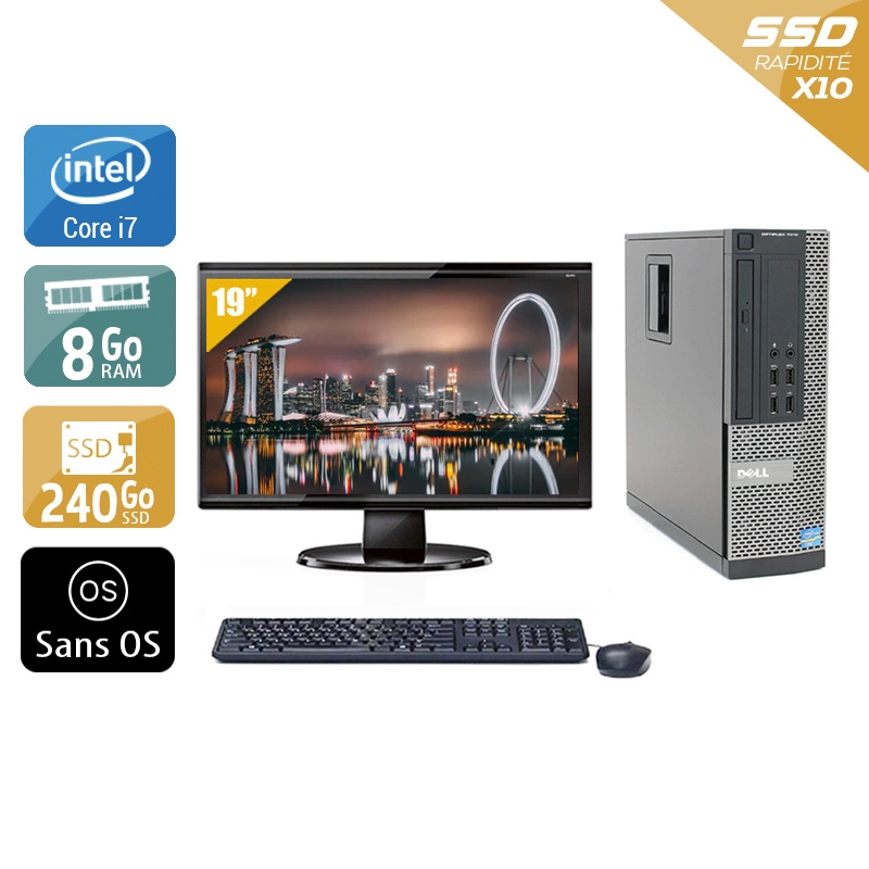 Dell Optiplex 9010 SFF i7 + Écran - 19'' 8Go RAM 240Go SSD Sans OS  Très bon étatOccasion certifiée reconditionnée Bon état -  reconditionné disponible sur Kiatoo