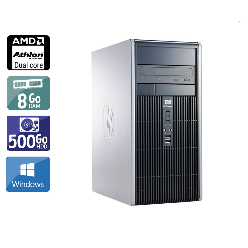 HP Compaq dc5850 Tower AMD Athlon Dual Core - 8Go RAM 500Go HDD Windows 10  Bon étatOccasion certifiée reconditionnée Bon état -  reconditionné disponible sur Kiatoo