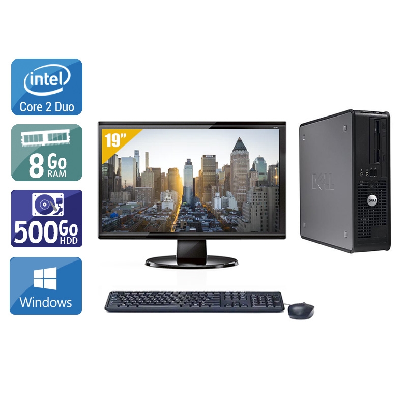 Dell Optiplex 380 SFF Core 2 Duo + Écran - 19'' 8Go RAM 500Go HDD Windows 10  Bon étatOccasion certifiée reconditionnée Bon état -  reconditionné disponible sur Kiatoo