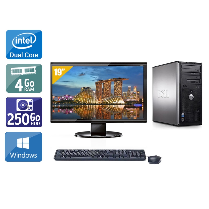 Dell Optiplex 380 Desktop Dual Core + Écran - 19'' 4Go RAM 250Go HDD Windows 10  Très bon étatOccasion certifiée reconditionnée Bon état -  reconditionné disponible sur Kiatoo