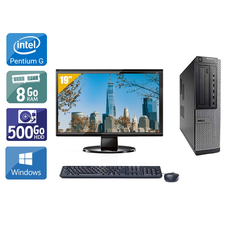 Dell Optiplex 7010 Desktop Pentium G Dual Core + Écran - 19'' 8Go RAM 500Go HDD Windows 10  Bon étatOccasion certifiée reconditionnée  -  reconditionné disponible sur Kiatoo