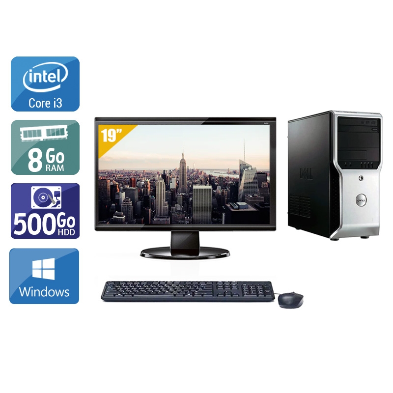 Dell Precision T1500 Tower i3 + Écran - 19'' 8Go RAM 500Go HDD Windows 10  Bon étatOccasion certifiée reconditionnée Bon état -  reconditionné disponible sur Kiatoo