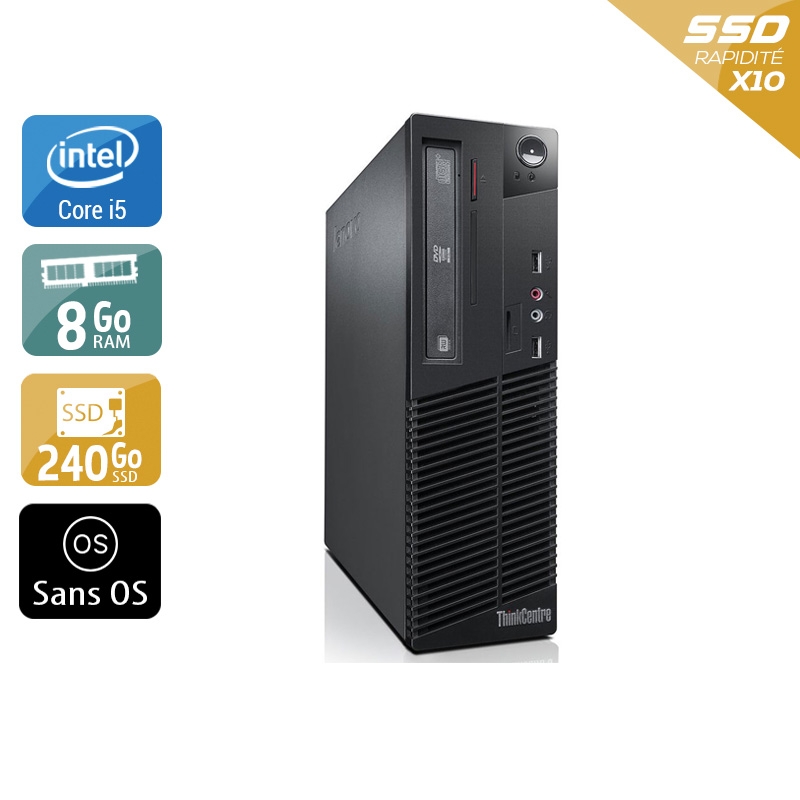 Lenovo ThinkCentre M73 SFF i5 - 8Go RAM 240Go SSD Sans OS  État correctOccasion certifiée reconditionnée Bon état -  reconditionné disponible sur Kiatoo