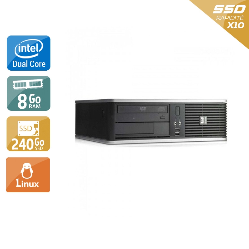 HP Compaq dc7900 SFF Dual Core - 8Go RAM 240Go SSD Linux  État correctOccasion certifiée reconditionnée Bon état -  reconditionné disponible sur Kiatoo
