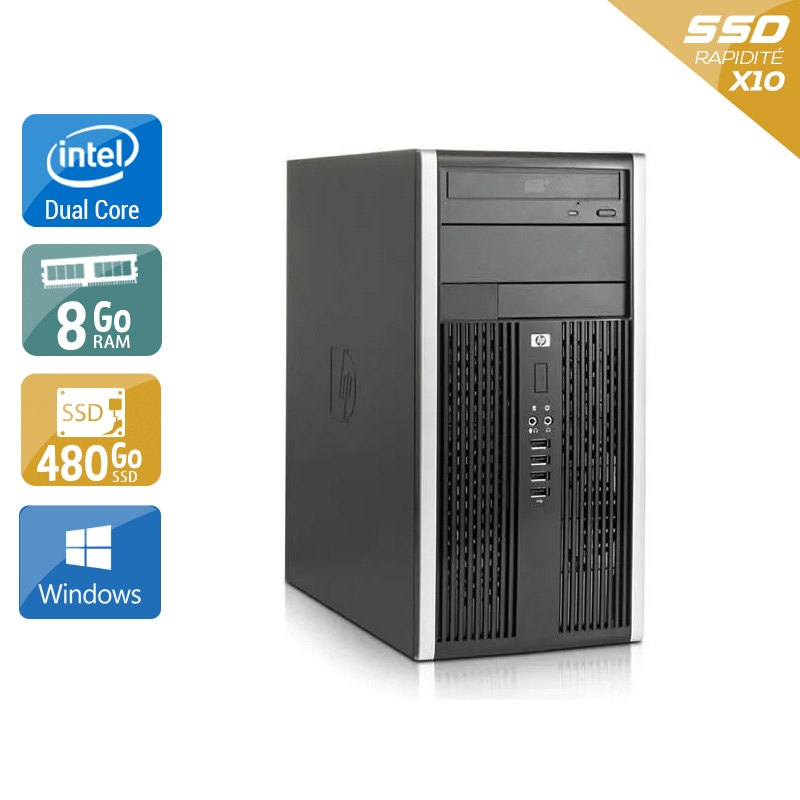 HP Compaq Pro 6000 Tower Dual Core - 8Go RAM 480Go SSD Windows 10  État correctOccasion certifiée reconditionnée Bon état -  reconditionné disponible sur Kiatoo