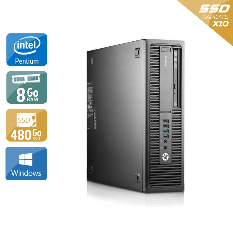 HP EliteDesk 800 G1 SFF Pentium G Dual Core - 8Go RAM 480Go SSD Windows 10  État correctOccasion certifiée reconditionnée Bon état -  reconditionné disponible sur Kiatoo