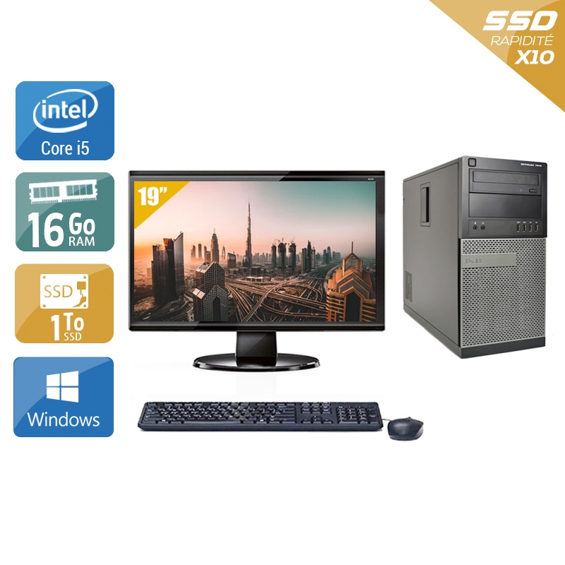 Dell Optiplex 790 Tower i5 + Écran - 19'' 16Go RAM 1To SSD Windows 10  Bon étatOccasion certifiée reconditionnée Bon état -  reconditionné disponible sur Kiatoo