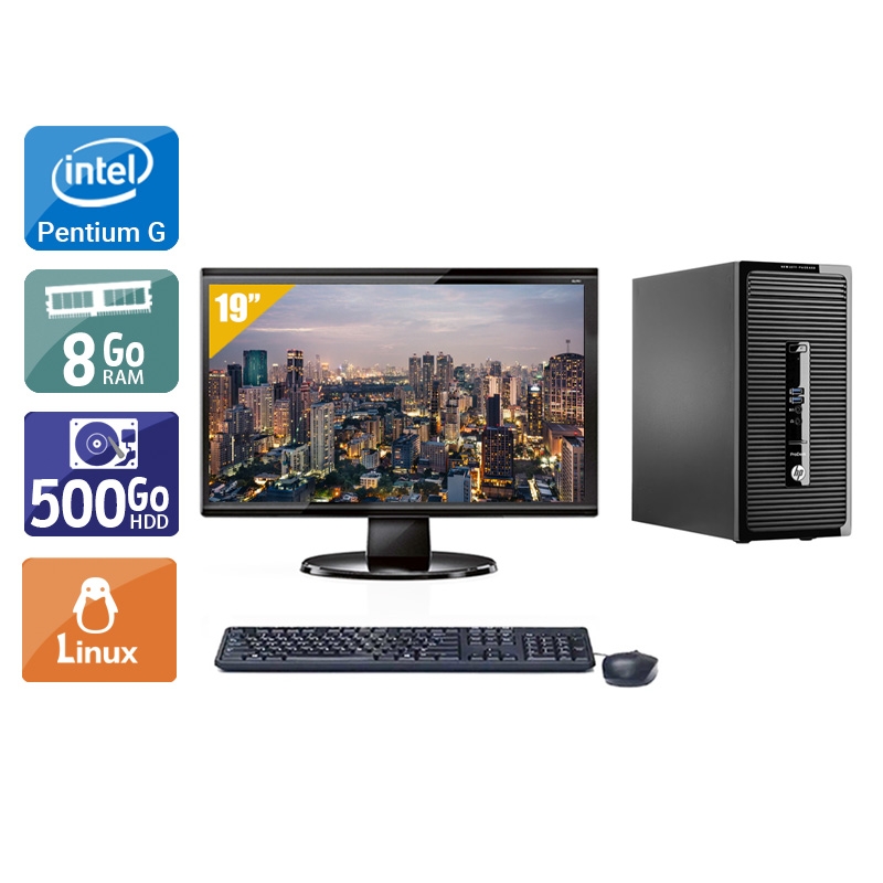HP ProDesk 400 G2 Tower Pentium G Dual Core + Écran - 19'' 8Go RAM 500Go HDD Linux  Bon étatOccasion certifiée reconditionnée Bon état -  reconditionné disponible sur Kiatoo