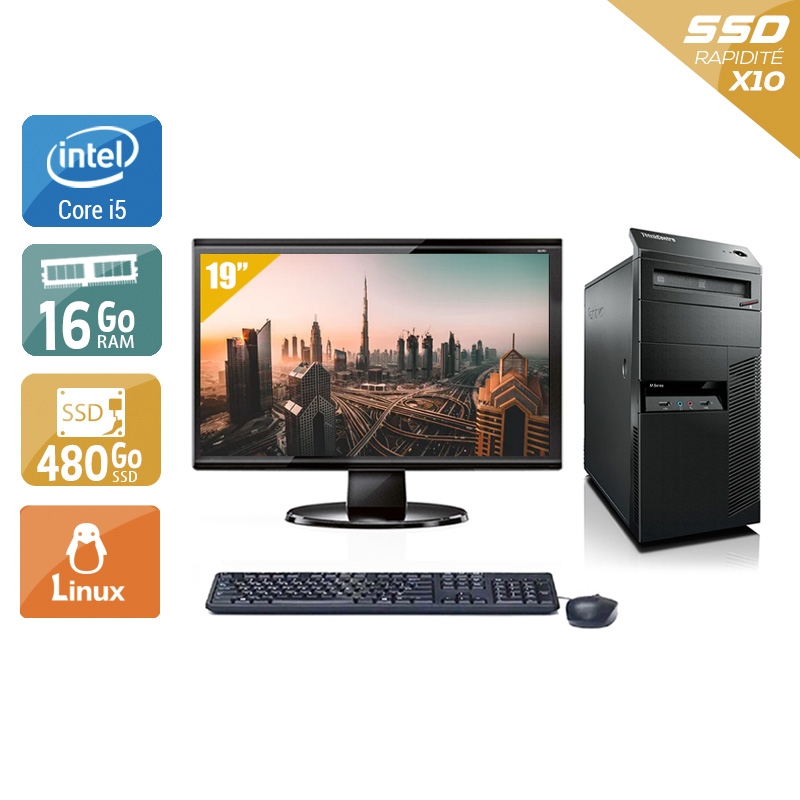 Acheter Lenovo ThinkCentre M90 Tower i5 + Écran - 19'' 16Go RAM 480Go SSD Linux Bon étatOccasion certifiée reconditionnée Bon état - 299,17 € Lenovo ThinkCentre M90 Tower i5 + Écran - 19'' 16Go RAM 480Go SSD Linux Bon étatOccasion certifiée reconditionnée Bon état - reconditionné disponible sur Kiatoo
