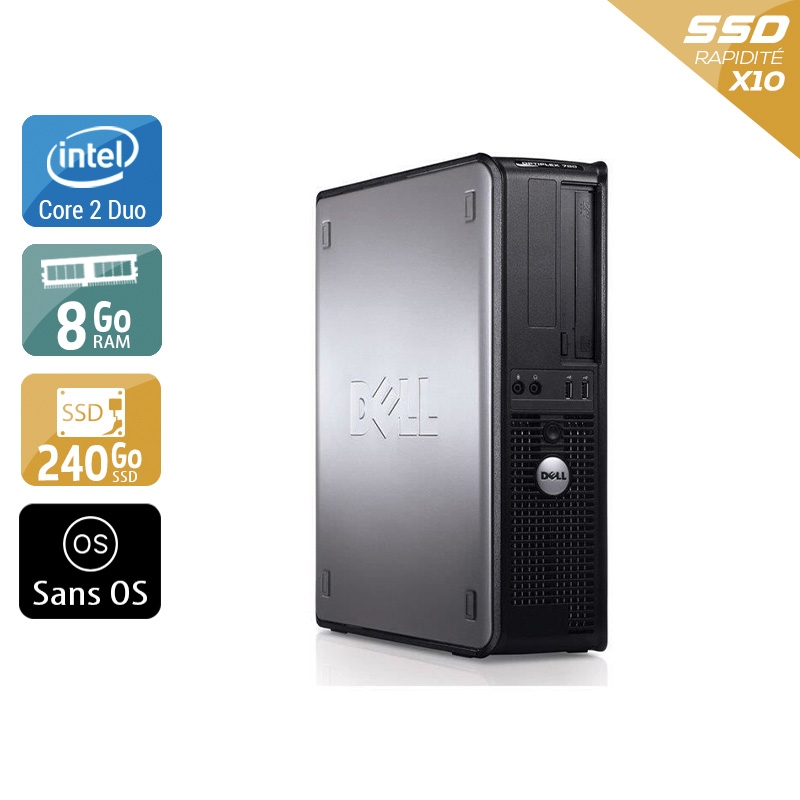 Dell Optiplex 780 SFF Core 2 Duo - 8Go RAM 240Go SSD Sans OS  Bon étatOccasion certifiée reconditionnée Bon état -  reconditionné disponible sur Kiatoo