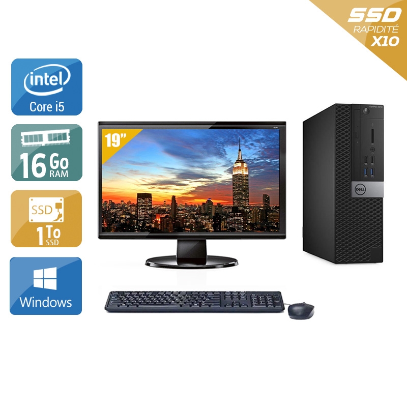 Dell Optiplex 3040 SFF i5 Gen 6 + Écran - 19'' 16Go RAM 1To SSD Windows 10  Bon étatOccasion certifiée reconditionnée Bon état -  reconditionné disponible sur Kiatoo