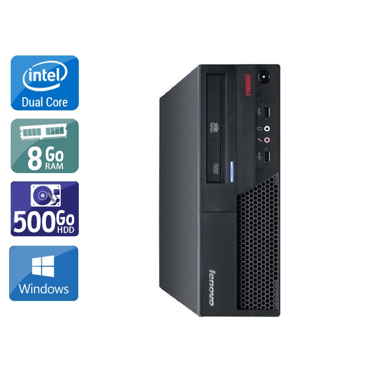 Lenovo ThinkCentre M58 SFF Dual Core - 8Go RAM 500Go HDD Windows 10  État correctOccasion certifiée reconditionnée Bon état -  reconditionné disponible sur Kiatoo