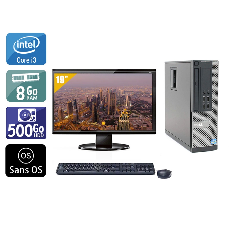 Dell Optiplex 790 SFF i3 + Écran - 19'' 8Go RAM 500Go HDD Sans OS  Très bon étatOccasion certifiée reconditionnée Bon état -  reconditionné disponible sur Kiatoo