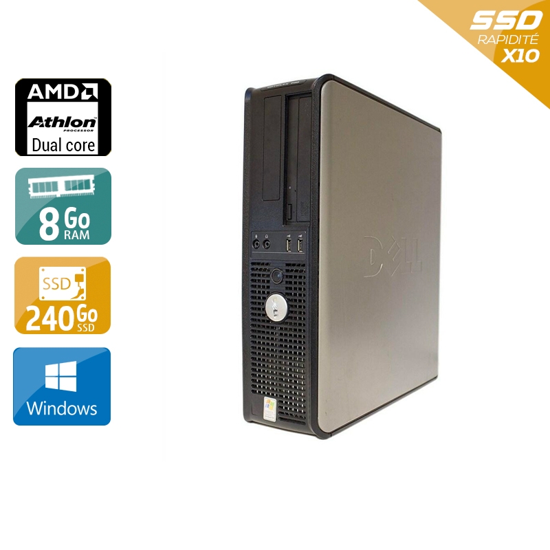 Dell Optiplex 740 Desktop AMD Athlon Dual Core - 8Go RAM 240Go SSD Windows 10  Bon étatOccasion certifiée reconditionnée Bon état -  reconditionné disponible sur Kiatoo