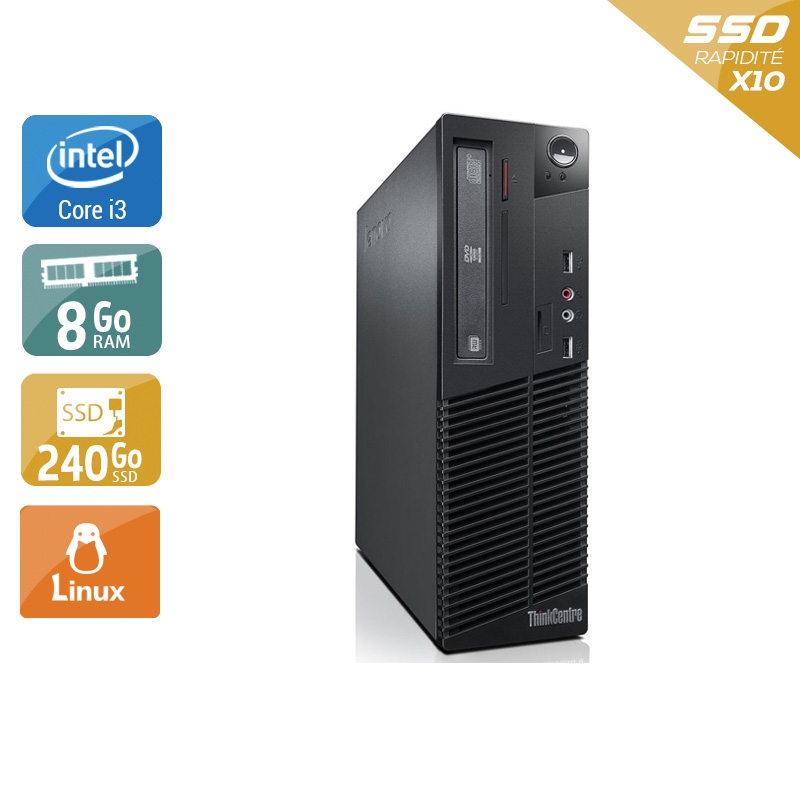 Acheter Lenovo ThinkCentre M81 SFF i3 - 8Go RAM 240Go SSD Linux Très bon étatOccasion certifiée reconditionnée Bon état - 232,50 € Lenovo ThinkCentre M81 SFF i3 - 8Go RAM 240Go SSD Linux Très bon étatOccasion certifiée reconditionnée Bon état - reconditionné disponible sur Kiatoo