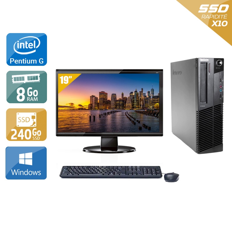Acheter Lenovo ThinkCentre M82 SFF Pentium G Dual Core + Écran - 19'' 8Go RAM 240Go SSD Windows 10 Bon étatOccasion certifiée reconditionnée Bon état - 307,50 € Lenovo ThinkCentre M82 SFF Pentium G Dual Core + Écran - 19'' 8Go RAM 240Go SSD Windows 10 Bon étatOccasion certifiée reconditionnée Bon état - reconditionné disponible sur Kiatoo