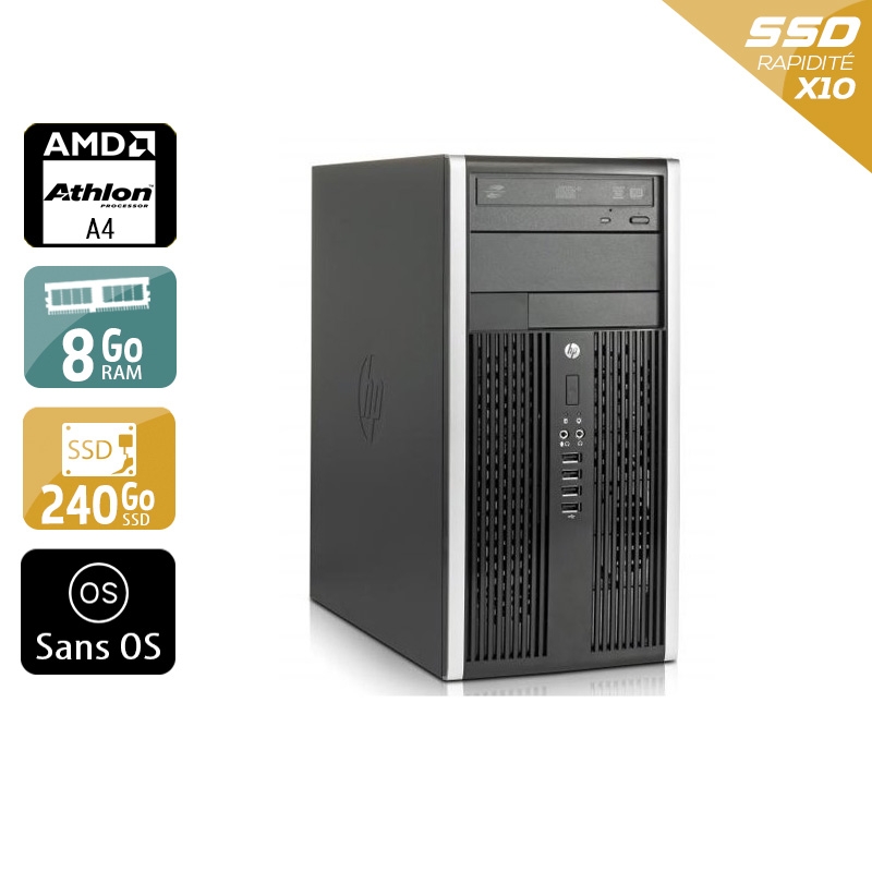 Acheter HP Compaq Pro 6305 Tower AMD A4 - 8Go RAM 240Go SSD Sans OS État correctOccasion certifiée reconditionnée Bon état - 165,83 € HP Compaq Pro 6305 Tower AMD A4 - 8Go RAM 240Go SSD Sans OS État correctOccasion certifiée reconditionnée Bon état - reconditionné disponible sur Kiatoo