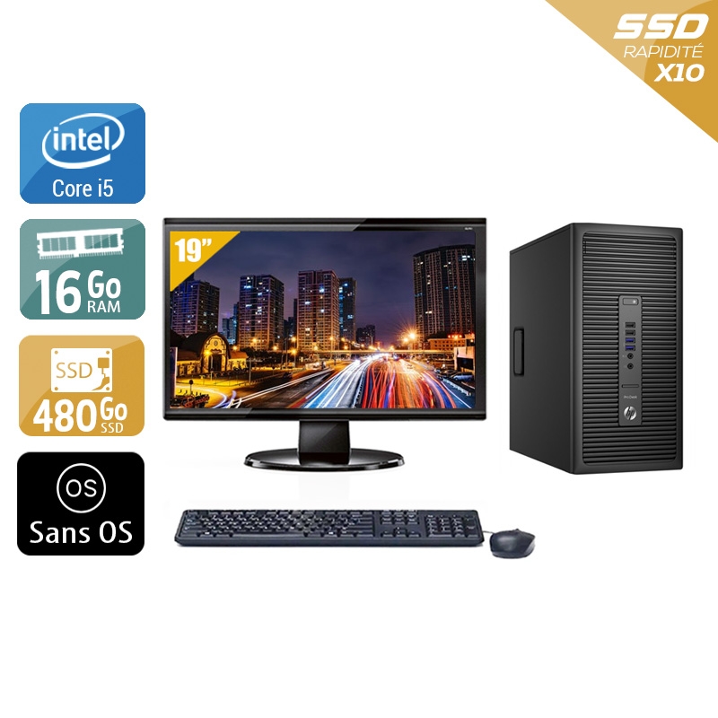 Acheter HP ProDesk 600 G2 Tower i5 Gen 6 + Écran - 19'' 16Go RAM 480Go SSD Sans OS Bon étatOccasion certifiée reconditionnée Bon état - 299,17 € HP ProDesk 600 G2 Tower i5 Gen 6 + Écran - 19'' 16Go RAM 480Go SSD Sans OS Bon étatOccasion certifiée reconditionnée Bon état - reconditionné disponible sur Kiatoo