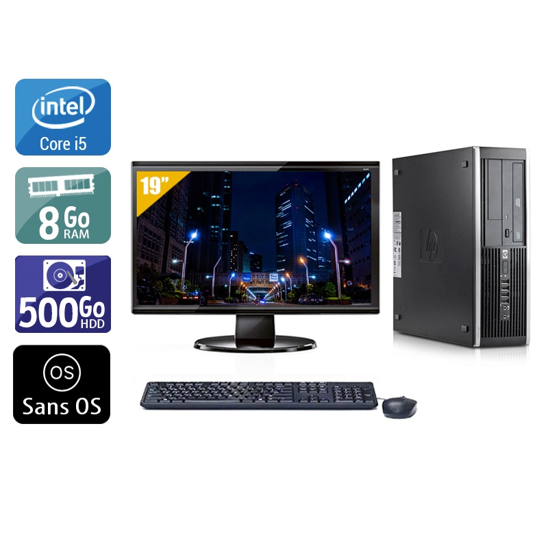 HP Compaq Elite 8100 SFF i5 + Écran - 19'' 8Go RAM 500Go HDD Sans OS  Bon étatOccasion certifiée reconditionnée Bon état -  reconditionné disponible sur Kiatoo