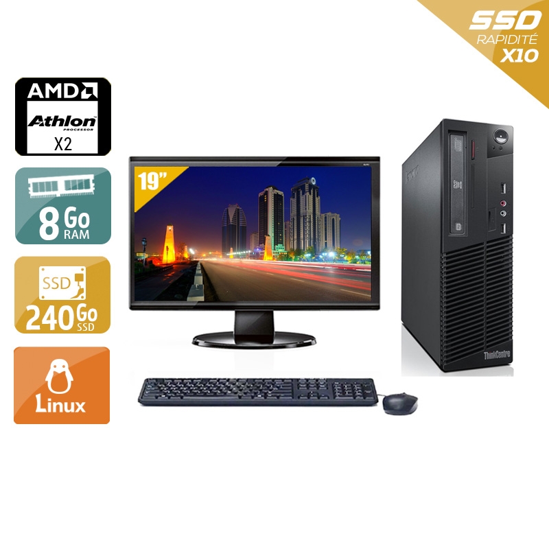 Acheter Lenovo ThinkCentre M77 SFF AMD Athlon Dual Core + Écran - 19'' 8Go RAM 240Go SSD Linux Bon étatOccasion certifiée reconditionnée Bon état - 224,17 € Lenovo ThinkCentre M77 SFF AMD Athlon Dual Core + Écran - 19'' 8Go RAM 240Go SSD Linux Bon étatOccasion certifiée reconditionnée Bon état - reconditionné disponible sur Kiatoo