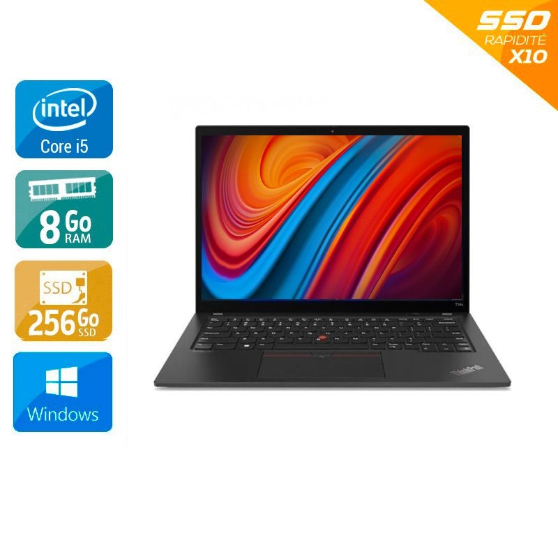 Lenovo ThinkPad T14 Gen 1 14'' i5 Gen 10 - 8Go RAM 256Go SSD Windows 11 - Etat du Produit : Bon état  Bon étatOccasion certifiée reconditionnée Bon état -  reconditionné disponible sur Kiatoo