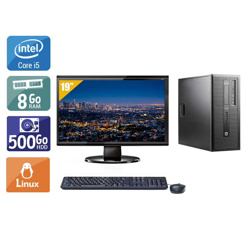 HP ProDesk 600 G1 Tower i5 + Écran - 19'' 8Go RAM 500Go HDD Linux  Bon étatOccasion certifiée reconditionnée Bon état -  reconditionné disponible sur Kiatoo