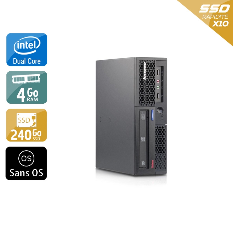 Acheter Lenovo ThinkCentre M58 USFF Dual Core - 4Go RAM 240Go SSD Sans OS État correctOccasion certifiée reconditionnée Bon état - 165,83 € Lenovo ThinkCentre M58 USFF Dual Core - 4Go RAM 240Go SSD Sans OS État correctOccasion certifiée reconditionnée Bon état - reconditionné disponible sur Kiatoo