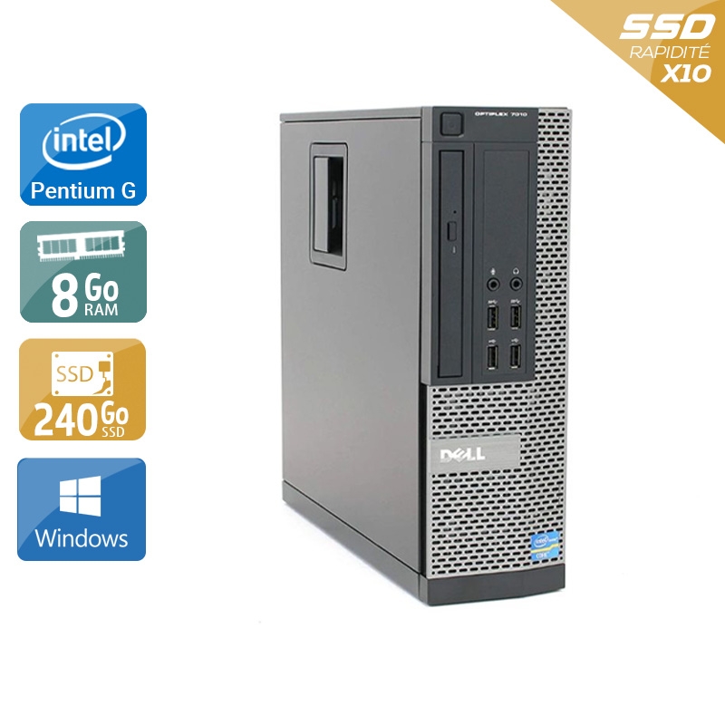 Acheter Dell Optiplex 7010 SFF Pentium G Dual Core - 8Go RAM 240Go SSD Windows 10 Très bon étatOccasion certifiée reconditionnée Bon état - 232,50 € Dell Optiplex 7010 SFF Pentium G Dual Core - 8Go RAM 240Go SSD Windows 10 Très bon étatOccasion certifiée reconditionnée Bon état - reconditionné disponible sur Kiatoo