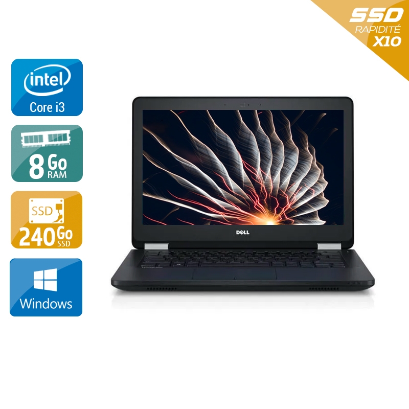 Dell Latitude E5270 12,5'' i3 Gen 6 - 8Go RAM 240Go SSD Windows 10  Très bon étatOccasion certifiée reconditionnée Bon état -  reconditionné disponible sur Kiatoo