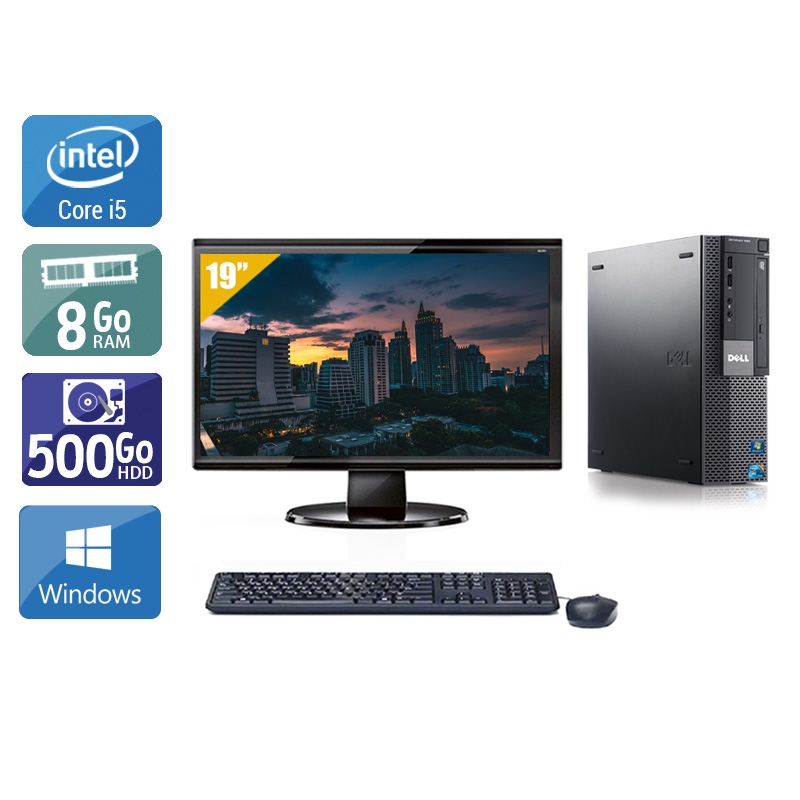 Dell Optiplex 980 SFF i5 + Écran - 19'' 8Go RAM 500Go HDD Windows 10  Très bon étatOccasion certifiée reconditionnée Bon état -  reconditionné disponible sur Kiatoo