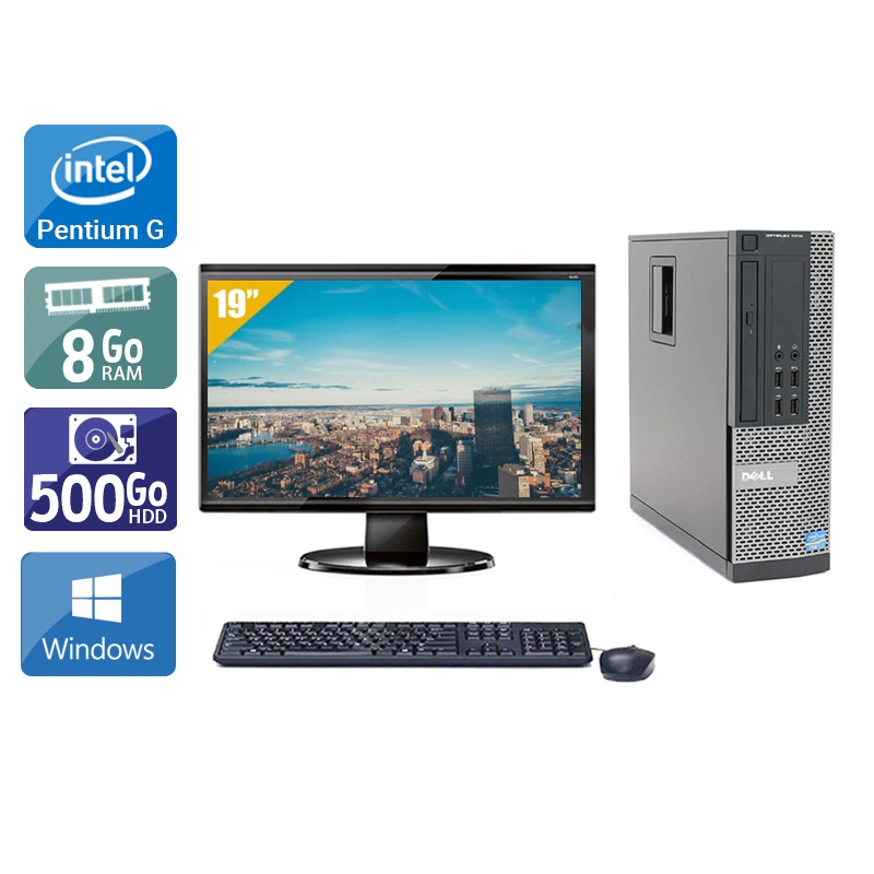 Dell Optiplex 790 SFF Pentium G Dual Core + Écran - 19'' 8Go RAM 500Go HDD Windows 10  Très bon étatOccasion certifiée reconditionnée Bon état -  reconditionné disponible sur Kiatoo