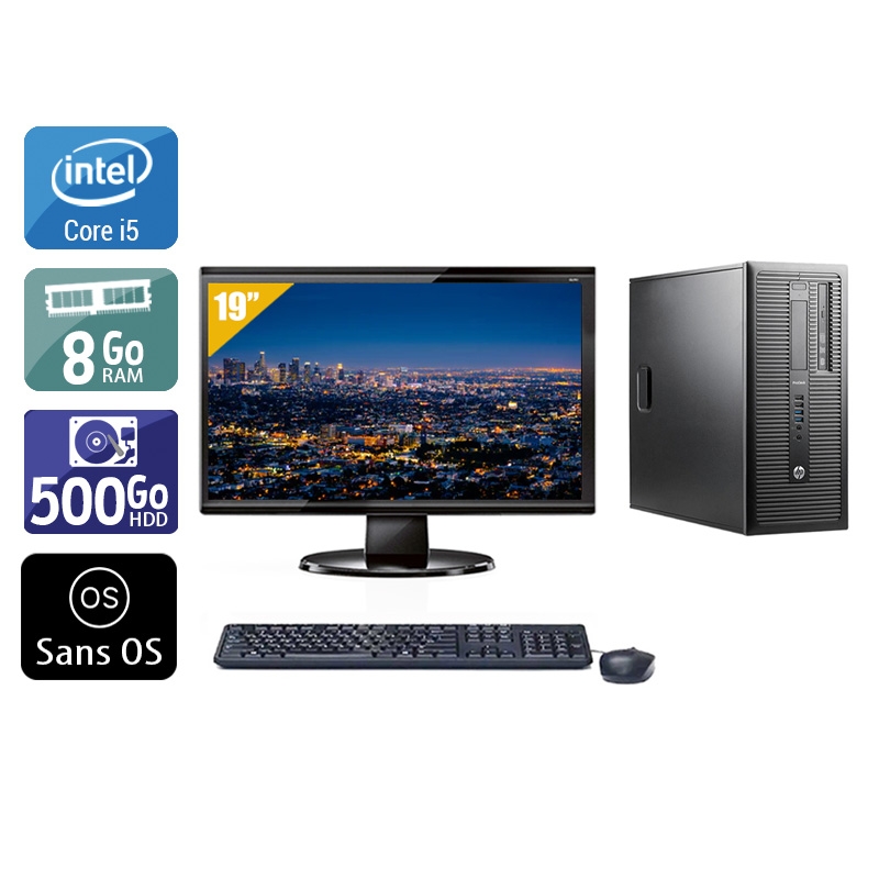 HP ProDesk 600 G1 Tower i5 + Écran - 19'' 8Go RAM 500Go HDD Sans OS  Bon étatOccasion certifiée reconditionnée Bon état -  reconditionné disponible sur Kiatoo
