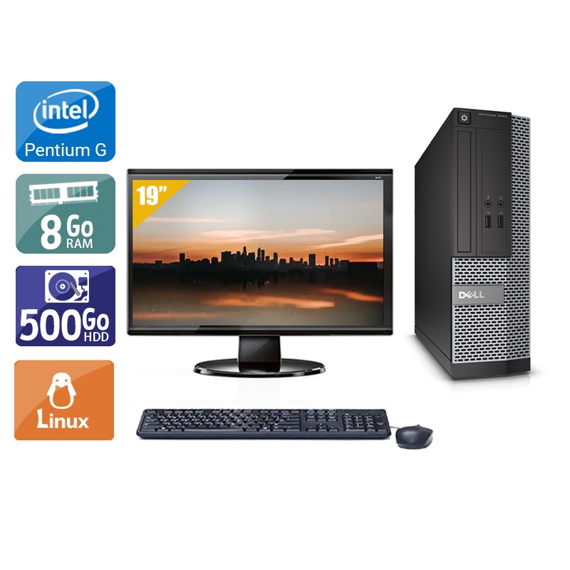 Dell Optiplex 390 SFF Pentium G Dual Core + Écran - 19'' 8Go RAM 500Go HDD Linux  Très bon étatOccasion certifiée reconditionnée Bon état -  reconditionné disponible sur Kiatoo