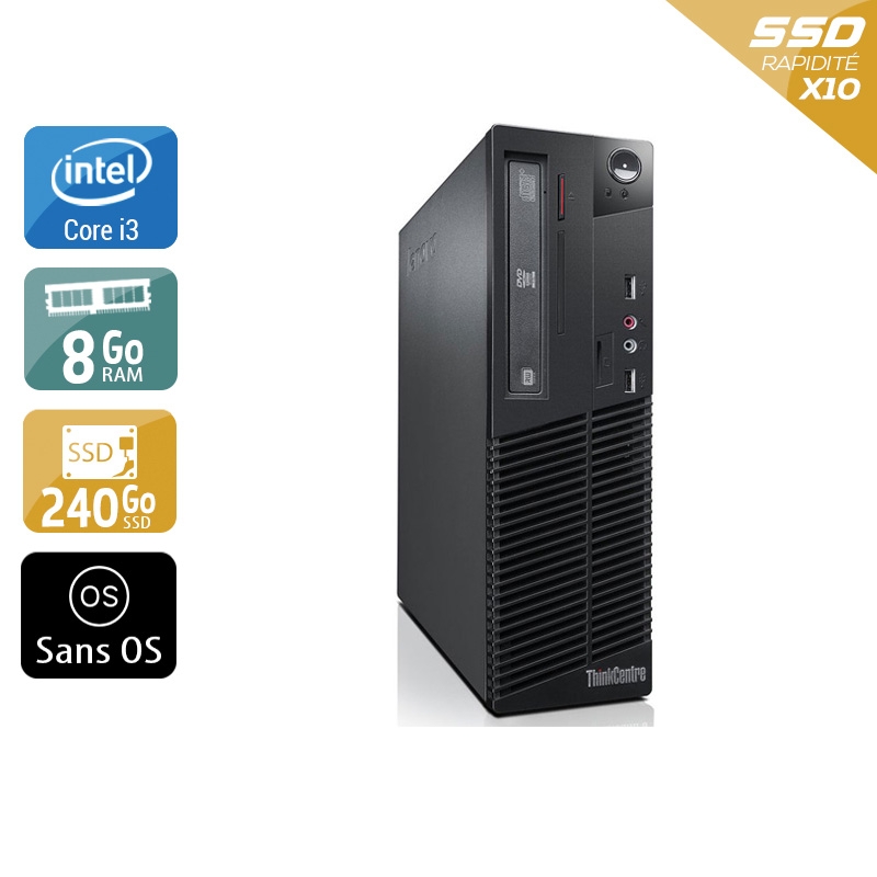Lenovo ThinkCentre M82 SFF i3 - 8Go RAM 240Go SSD Sans OS  Bon étatOccasion certifiée reconditionnée Bon état -  reconditionné disponible sur Kiatoo