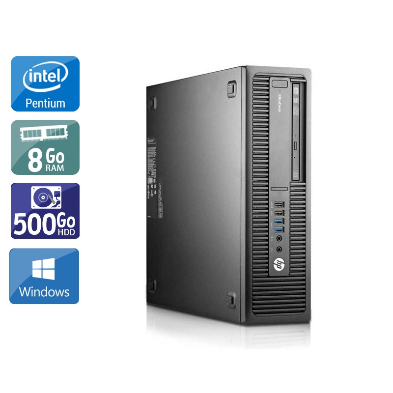 HP EliteDesk 800 G1 SFF Pentium G Dual Core - 8Go RAM 500Go HDD Windows 10  Très bon étatOccasion certifiée reconditionnée Bon état -  reconditionné disponible sur Kiatoo