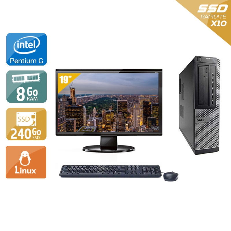 Dell Optiplex 790 Desktop Pentium G Dual Core + Écran - 19'' 8Go RAM 240Go SSD Linux  Bon étatOccasion certifiée reconditionnée Bon état -  reconditionné disponible sur Kiatoo